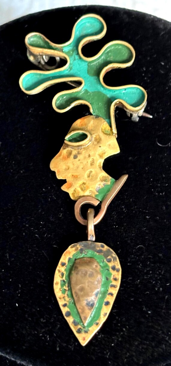 Vintage Late 40s Or Early 50s Mexican Maya Signed… - image 2