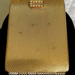 Vintage Max Factor Gold And Rhinestone Clasp Powder Compact