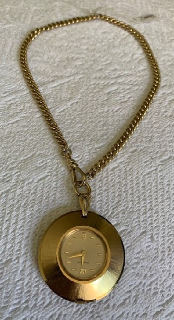 Vtg Caravelle Pocket Watch Manuel WInding 28mm Gold Plated Swiss Made Untested Vtg Caravelle Pocket Watch Manuel Winding 28mm Gold Plated  main image 2