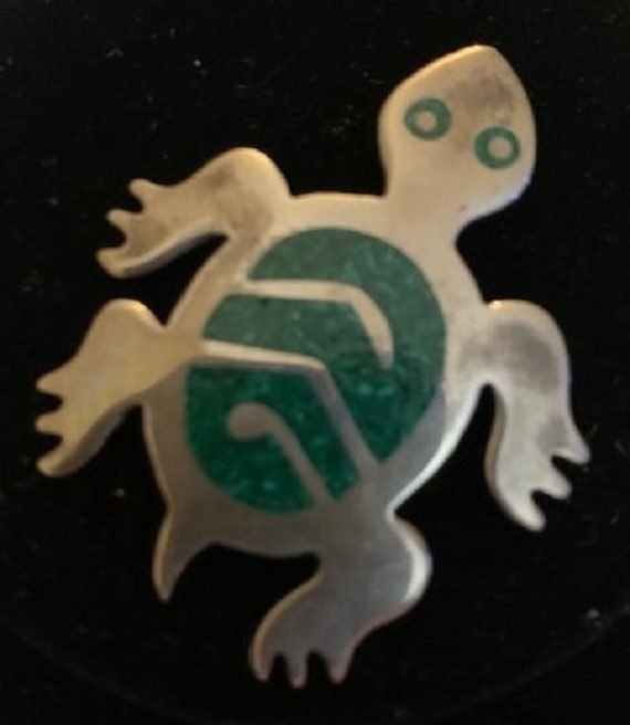 Vintage Mexican Sterling And Stone Turtle Brooch … - image 8