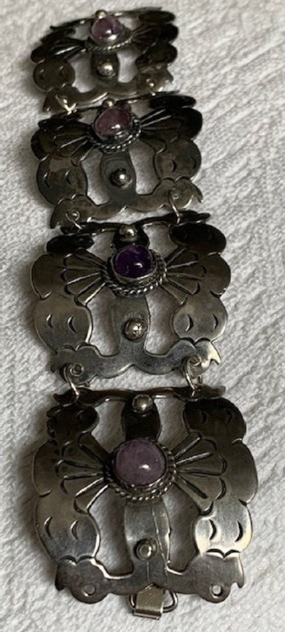 Vintage Mexican Sterling And Amethyst 1940s or 50… - image 1