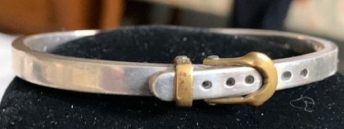 アクセサリー VINTAGE Mexican belt bangle silver925 Vintage Mexican Sterling and Brass Belt Buckle Bangle Bracelet - Etsy