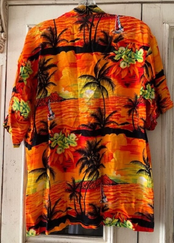 Vintage Folio 100% Rayon Size Large Bright Orange… - image 6