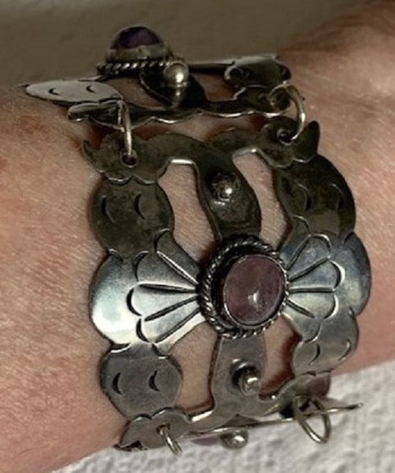 Vintage Mexican Sterling And Amethyst 1940s or 50… - image 6