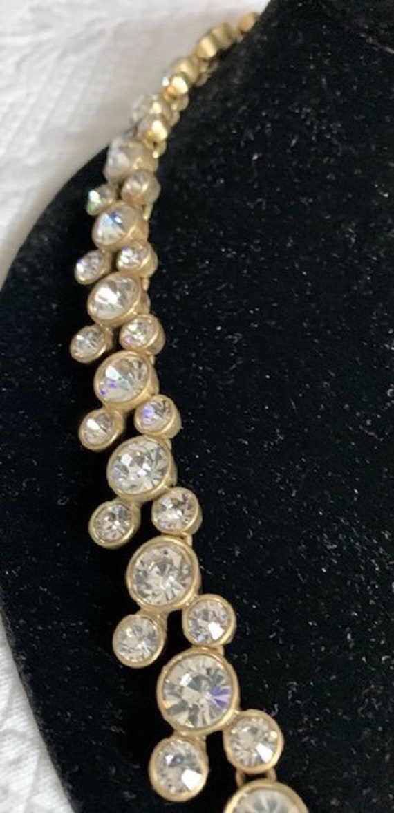 Vintage Large Round Rhinestone Necklace Set In An… - image 7