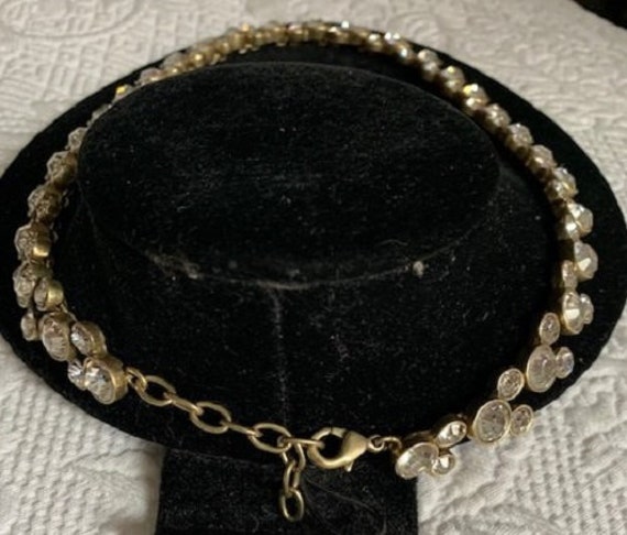 Vintage Large Round Rhinestone Necklace Set In An… - image 6