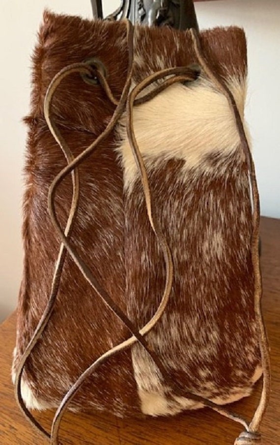 Vintage Brown And White Real Cow Hair Tote Should 