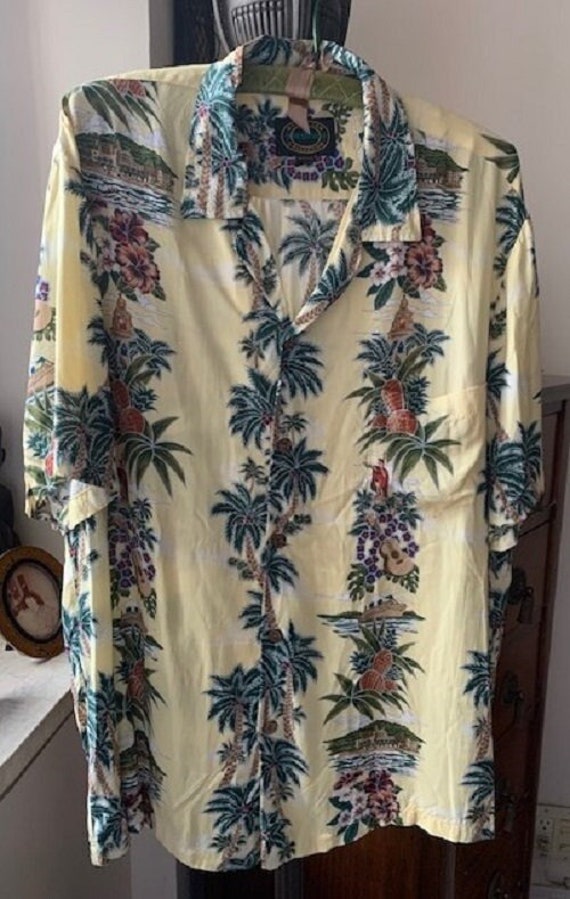 Vintage Rayon Pale Yellow Hawaiian Reserve Collect