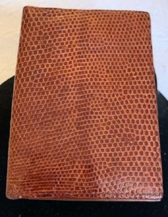 Vintage Gary's Cognac Real Lizard & Leather Made … - image 1