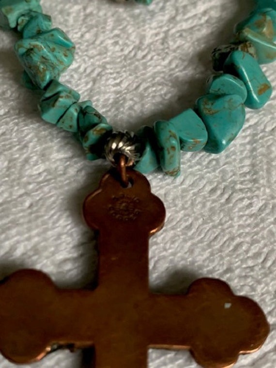 Vintage Southwest Turquoise Necklace With Large T… - image 8