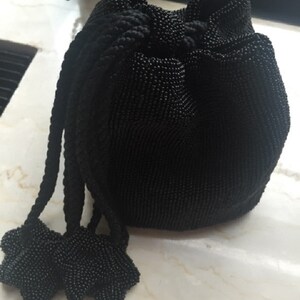 Vintage One Of A Kind 1940'S French Black Jet Evening Bag image 8