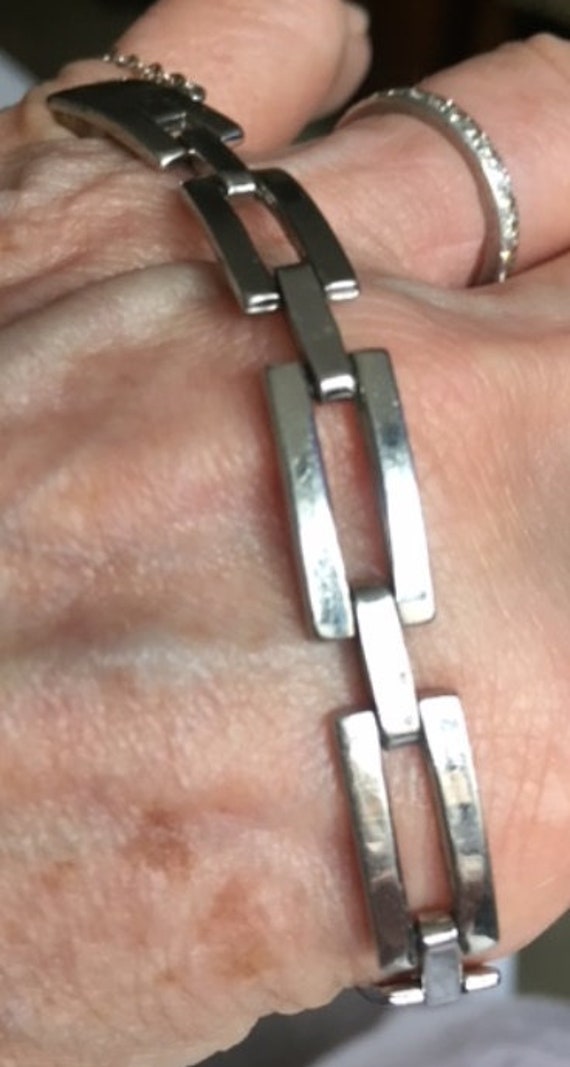 Vintage Sterling Silver Rectangular Open Link 197… - image 8