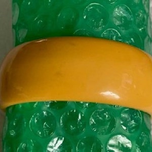 Vintage Wide Bright Yellow Tested Bakelite Bangle Bracelet image 8