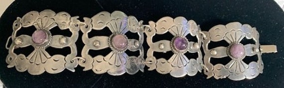 Vintage Mexican Sterling And Amethyst 1940s or 50… - image 4