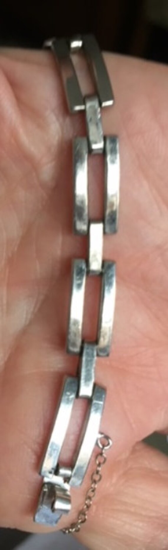 Vintage Sterling Silver Rectangular Open Link 197… - image 10