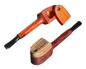 Pipe en bois avec couvercle pivotant de 4,5 po. - L72 MYSTIC - Pipe en bois américaine fabriquée à la main