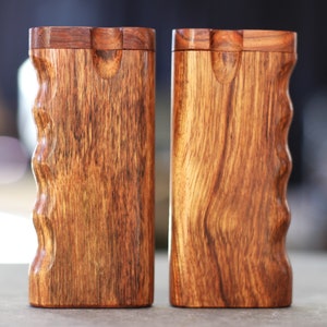 4&quot; Caribbean Rosewood Dugout-Snap Lock Lid-Classy Pipe-American handcrafted stash box