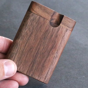 Black Walnut Dugouts with One Hitter Pipe-American Handcrafted Stash Box 3 inches