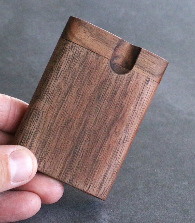 Black Walnut Dugouts with One Hitter Pipe-American Handcrafted Stash Box 3 inches