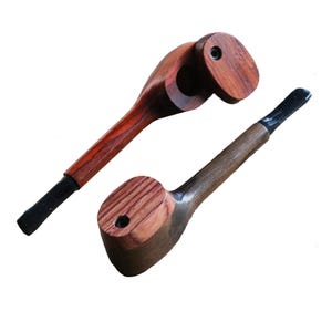 4.5&quot; Exotic Wood Pipe- L77 ROUNDTOP- Swivel Lid Handcrafted American Pipe
