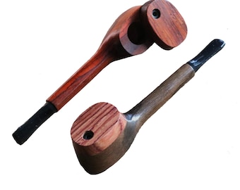 Pipe en bois exotique de 4,5 po.- L77 ROUNDTOP- Pipe américaine fabriquée à la main avec couvercle pivotant