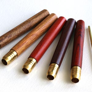 3&quot; Exotic Wood One Hitter Pipes- Crafted Hardwood pipe with Brass Bowl