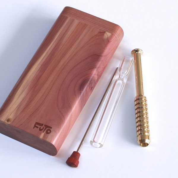 Futo Cedar Dugout Stash Box- Poker-One Hitter-Large Stash-Full swivel Lid Dugout- Top Quality