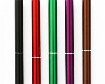 3" Stylish Metal One Hitters- 5 colors- Straight One Hitter for Dugouts and Single Hit Use-Poker included-PEN PIPES
