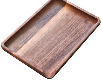 Walnut Rolling Tray-9" x 6"-Small Handcrafted Wood Tray