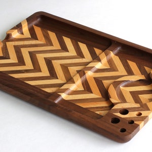 Handcrafted Wood Rolling Tray- Large Stylish Tray for smoker's
