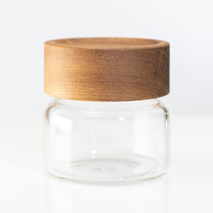 Glass Herb Stash Jar with Bamboo Lid- Smell Proof Jar for Herbs & Spices