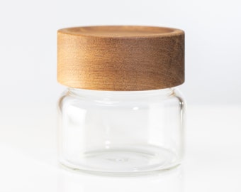 Glass Herb Stash Jar with Bamboo Lid- Smell Proof Jar for Herbs & Spices