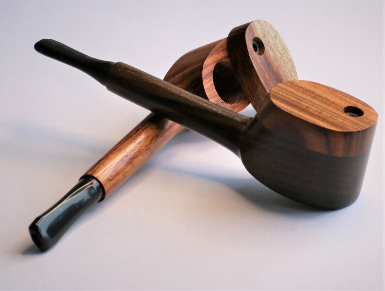 4.5 Swivel Lid Exotic Wood Pipe Smoking BowlWood Pipe Etsy