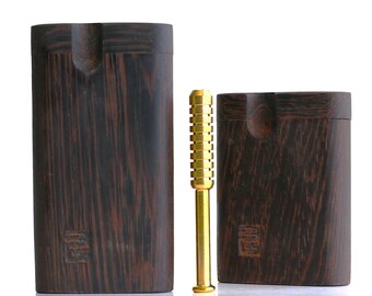 3" & 4" African Wenge Dugout with One Hitter Bat