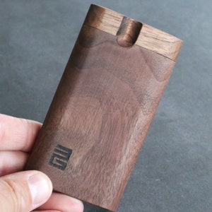 Black Walnut Dugouts with One Hitter Pipe-American Handcrafted Stash Box 4 inches