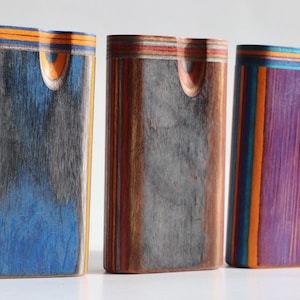 Colorful Spectraply Dugout-Twist Top Lid, One Hitter Pipe & Brass Poker