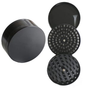 Large Herb Grinder- 3&quot; Diameter- 3 Piece Grinder & Filter- Magnetic Lid-Zinc Alloy