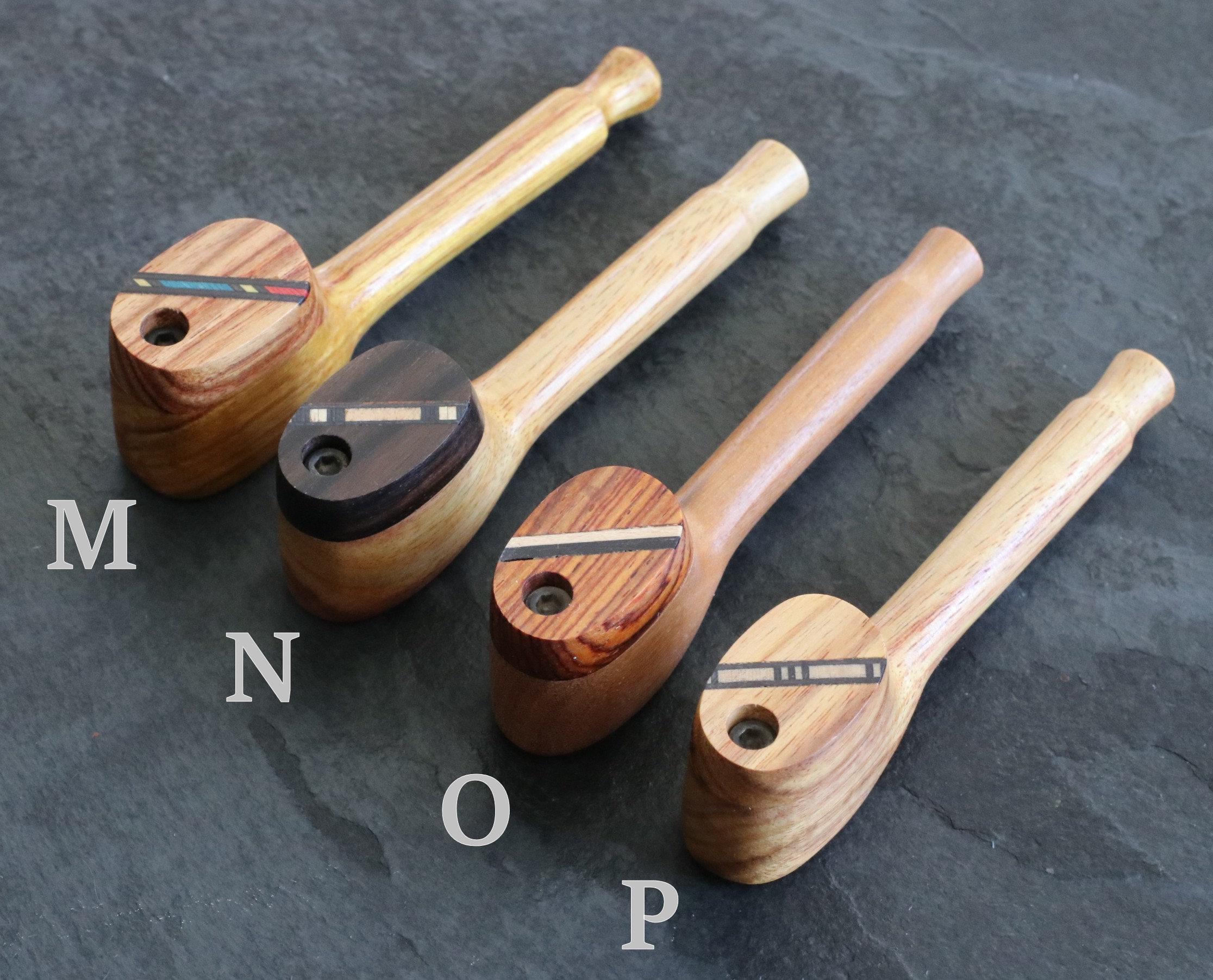 Exotic Wood Swivel Lid Pipe: Z-4-handcrafted Tobacco Pipe, 3.5