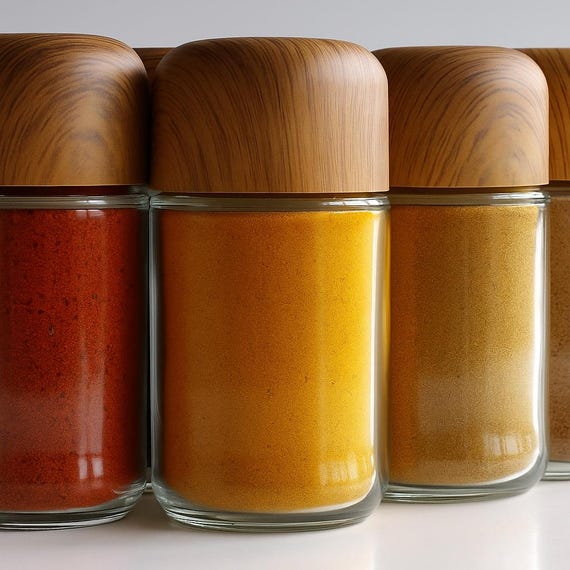 6 Pack of Glass Spice Jars-Sealed & Safe Thick Glass Jars-Perfect for Storing Herbs