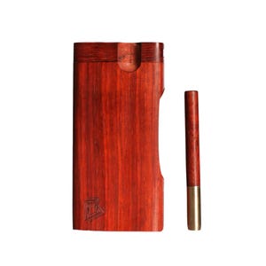 Padauk Dugout & One Hitter Pipe-American Crafted Stash Box