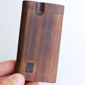Black Walnut Dugouts with One Hitter Pipe-American Handcrafted Stash Box 4 inches