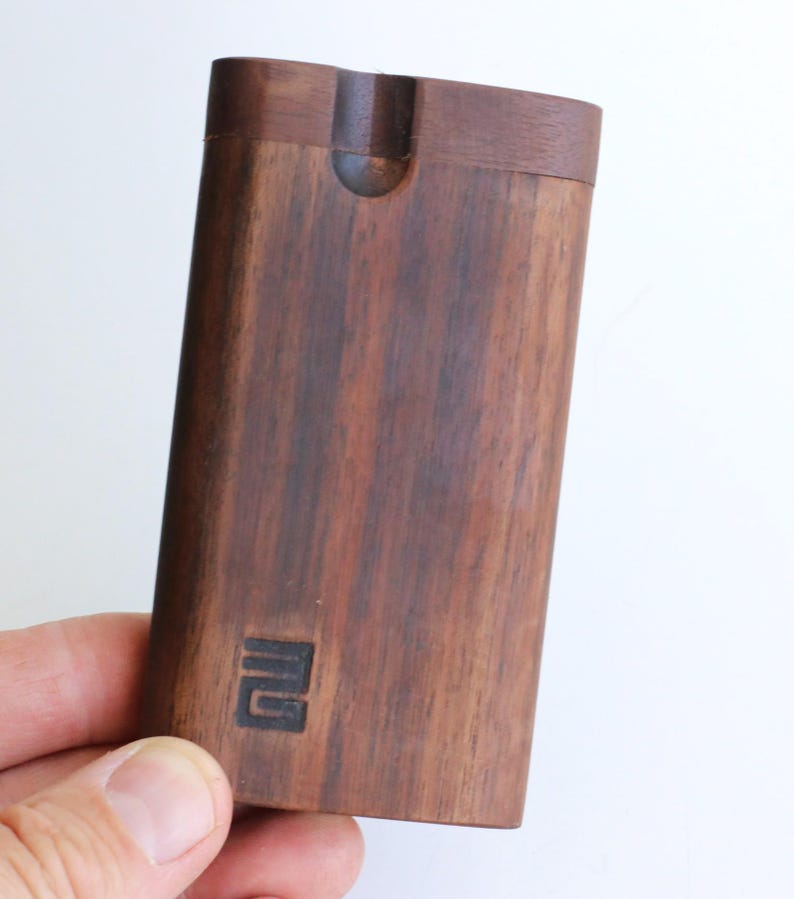 Black Walnut Dugouts with One Hitter Pipe-American Handcrafted Stash Box 4 inches