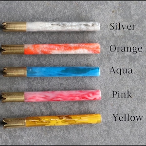 3&quot; Brass Grinder Tip One Hitter with Colorful Resin Coat