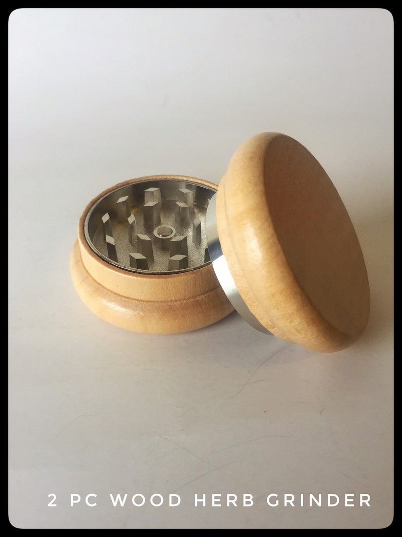 Beautiful Wood Herb Grinder 2pc 2.2 diameter Dried Herb Etsy