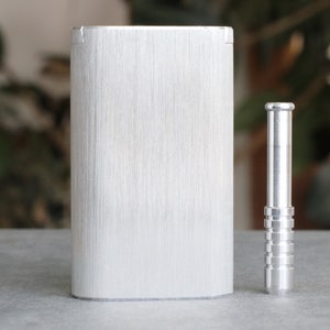 3&quot; Metal Slider Lid Dugout & One Hitter Pipe- Unique Heavy Duty Lifetime Dugout Stash box