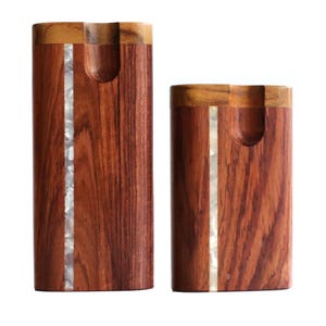 Honduras Wood Dugout with Swivel Lid & Pearl Inlay