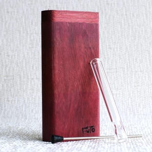 Futo Purple Heart Wood Dugout- Premier Stash Box with One Hitter & Stash Poker