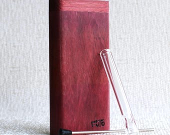 Futo Purple Heart Wood Dugout- Premier Stash Box with One Hitter & Stash Poker