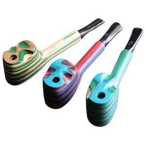 4" Colorful Rainbow Wood Pipe- R9 RBSWIVEL- Swivel Lid- Party Pipe
