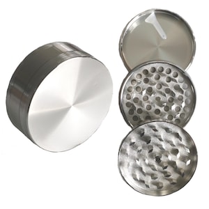 Large Herb Grinder- 3" Diameter- 3 Piece Grinder & Filter- Magnetic Lid-Zinc Alloy